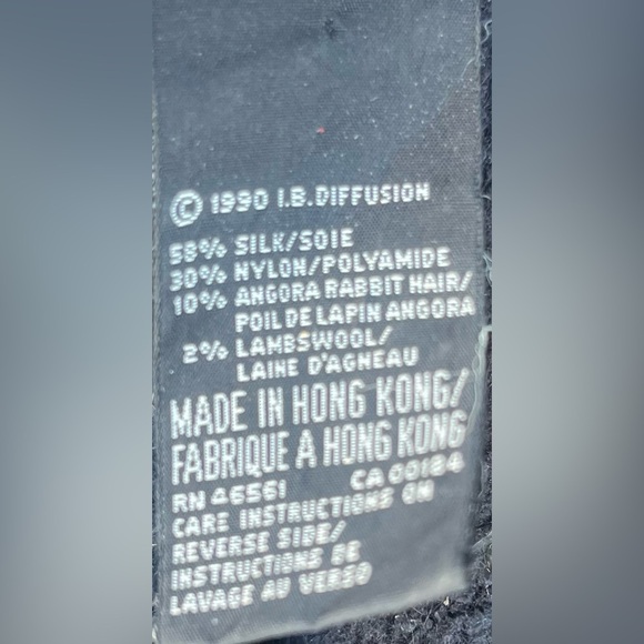 Silk/angora/lambs/nylon vintage large Black Sweater with Gold Embellishments - Picture 2 of 2